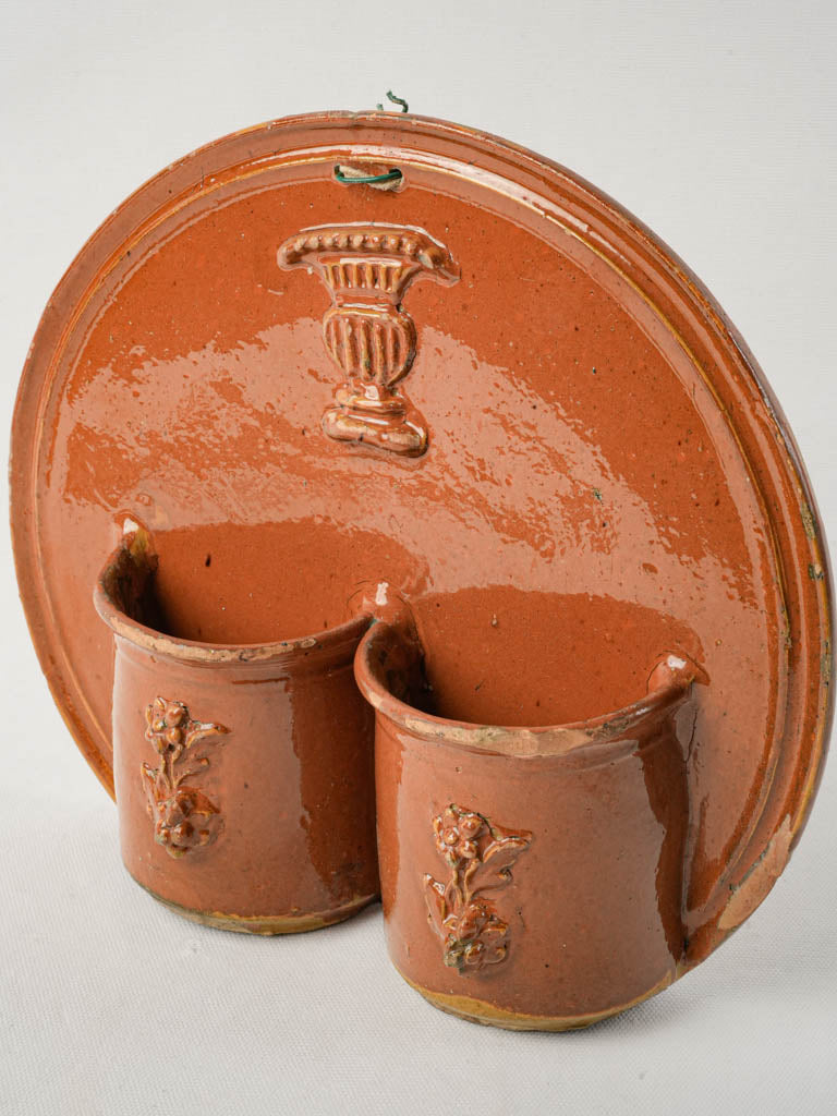 Rustic ocher cutlery holder