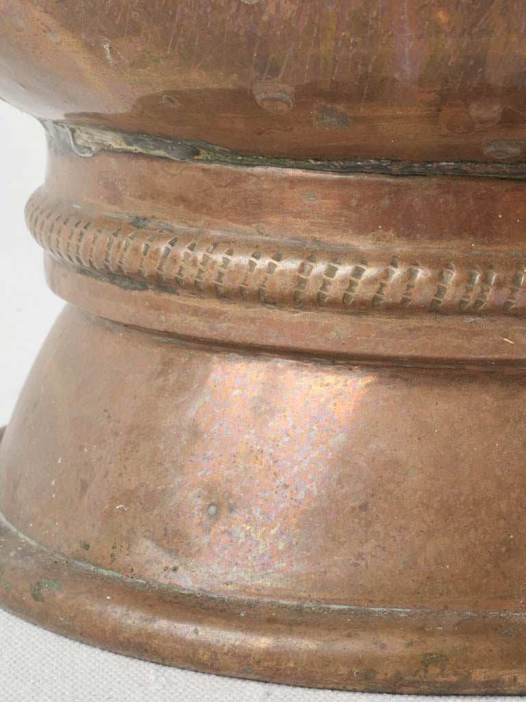 Late 19th-Century French Copper Jardinière W/ Zinc Liner  8¾" x 15"