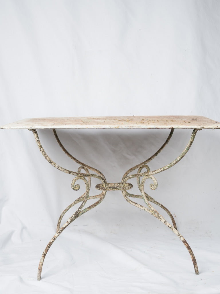 Vintage distressed metal garden table