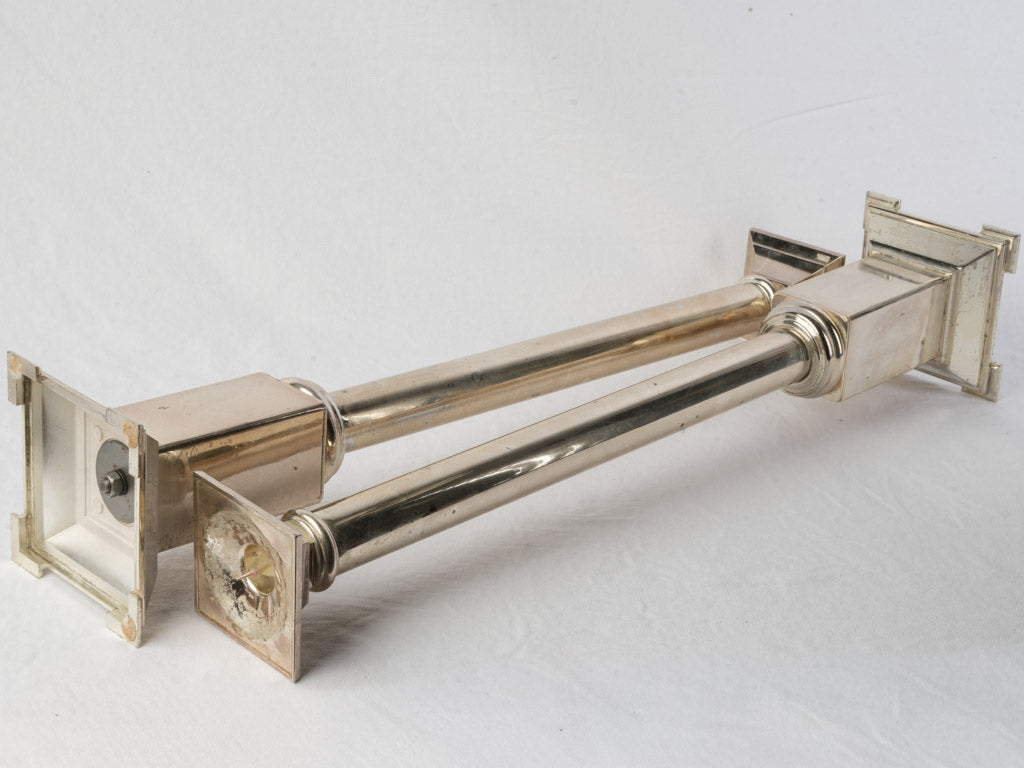 1970s French Silver-Plated Column Candlesticks - 28¾"