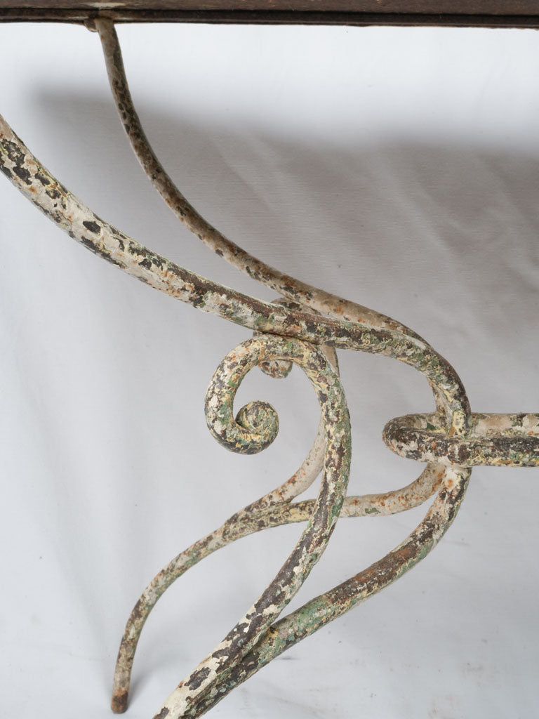 Patinated antique white garden table