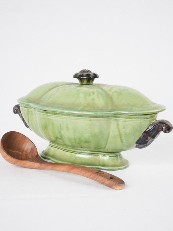 Antique French green Dieulefit tureen