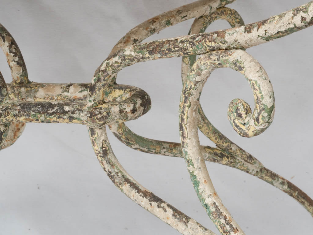 Aged French white garden table