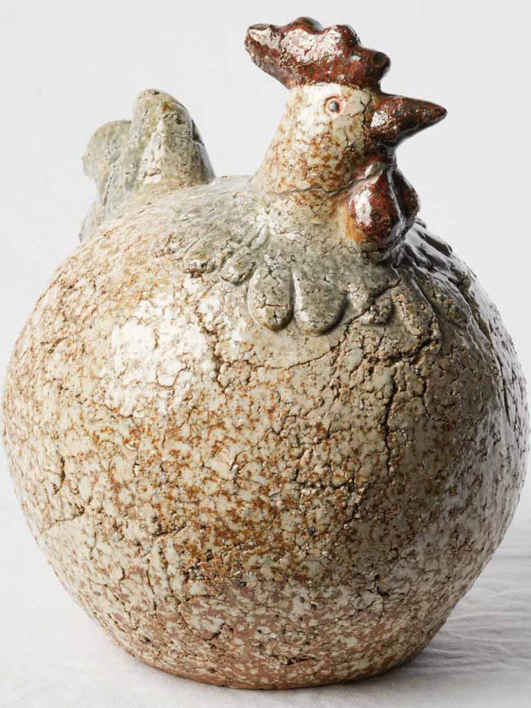 Charming French Stoneware Hen Sculpture - 10¾"