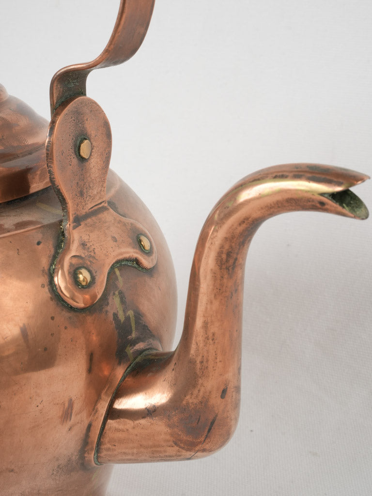 Aged 19th-century French copper kettle