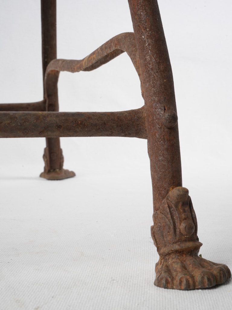 Set Of 4 Late 19th-Century Arras Wrought Iron Garden Chairs W/ Lion Paw Feet - 28¾"