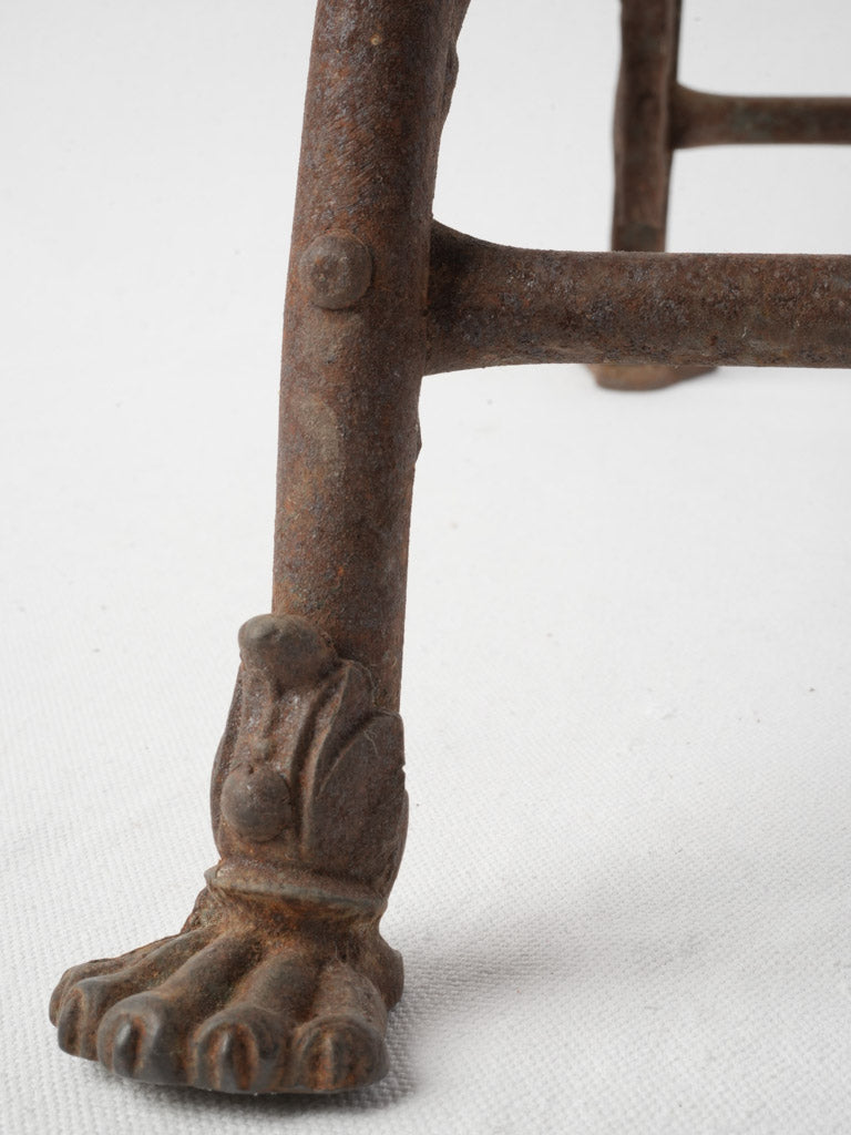 Set Of 4 Late 19th-Century Arras Wrought Iron Garden Chairs W/ Lion Paw Feet - 28¾"