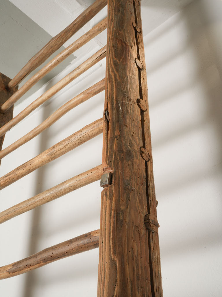 Aged vernacular carpentry quilt rack