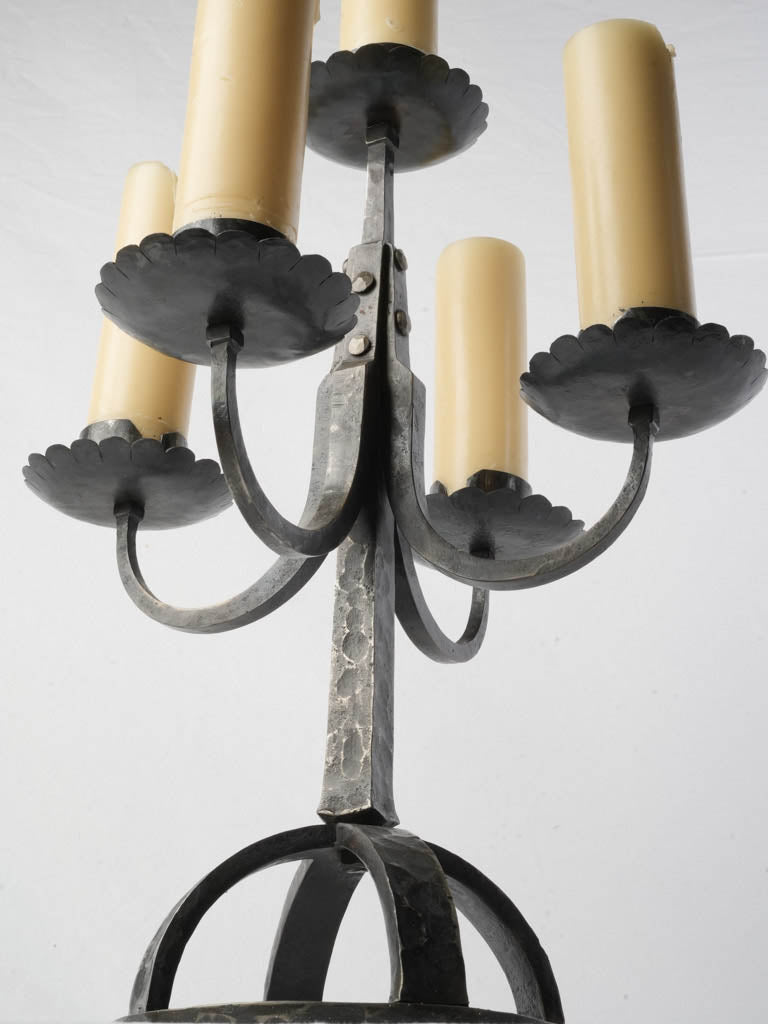 Rustic sculptural iron lighting piece