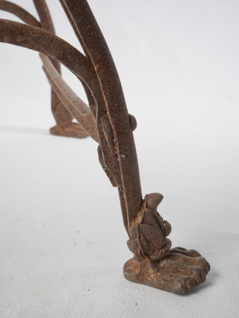 Set Of 4 Late 19th-Century Arras Wrought Iron Garden Chairs W/ Lion Paw Feet - 28¾"