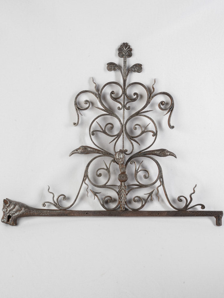 Exceptional ornate fireplace crane