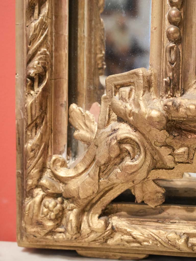 Charming, gilded French wall mirror