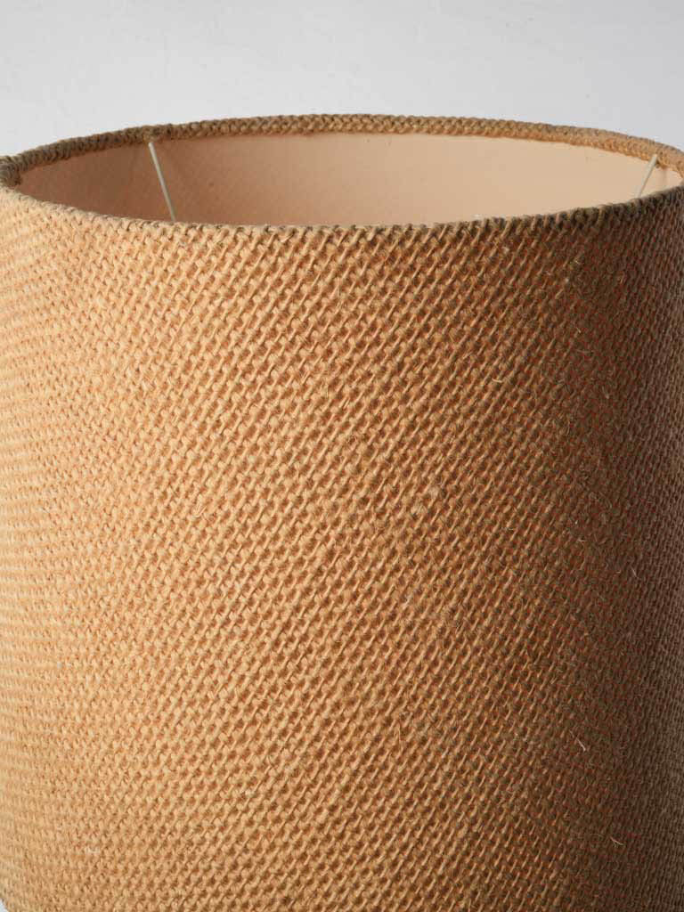 Mid-century woven shade table lamp
