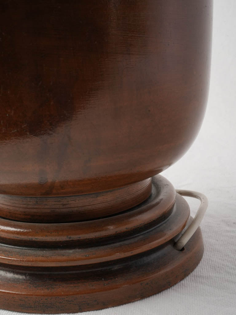 Earthy chestnut finish table lamp