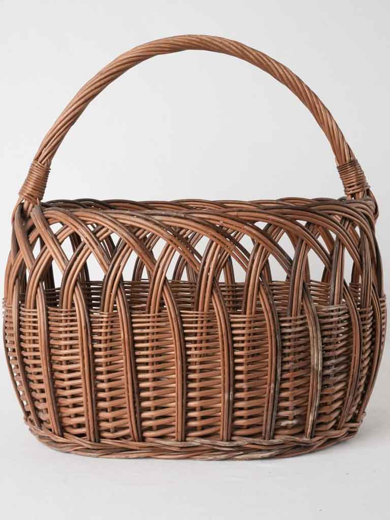 Classic pastoral wicker harvest basket