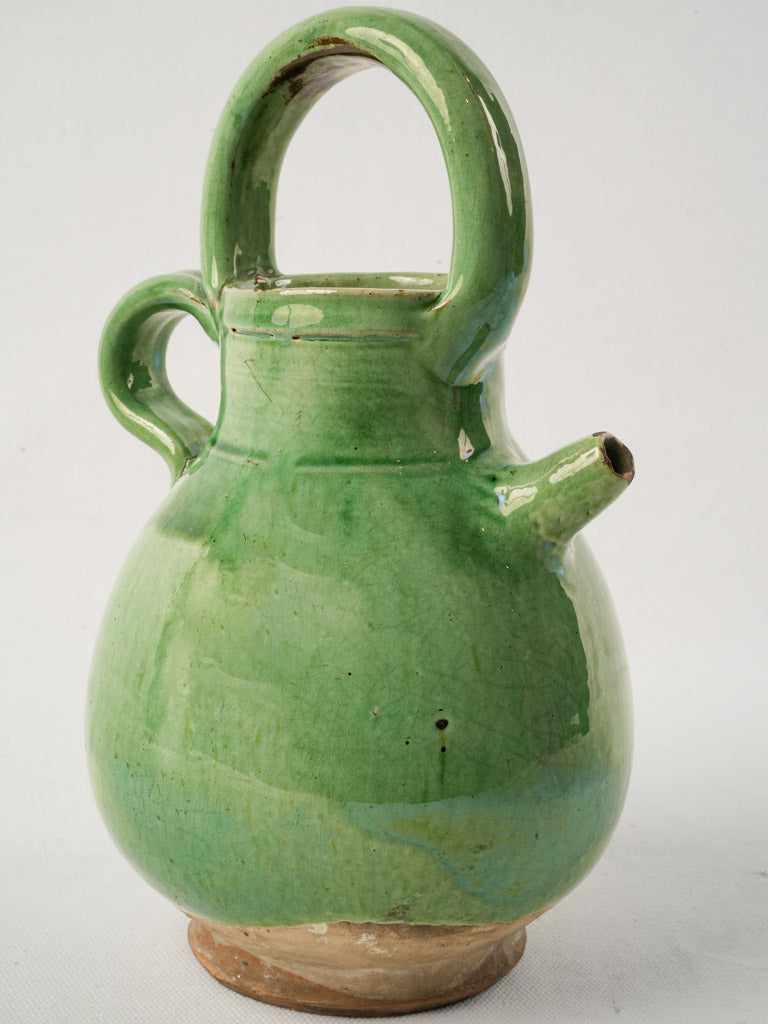 Vibrant emerald green glazed jug