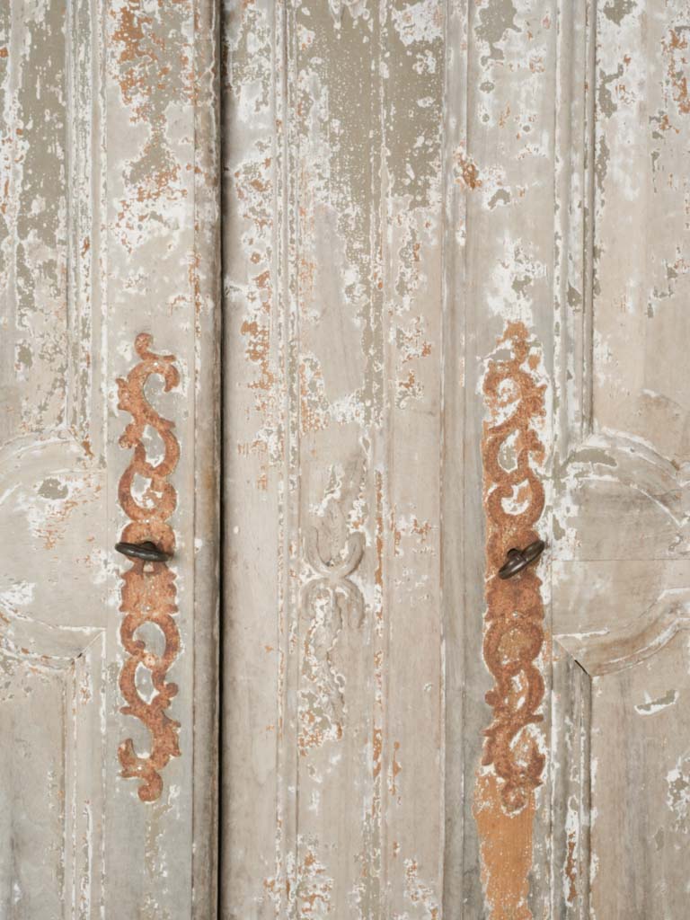 Rustic two-part corner cabinet