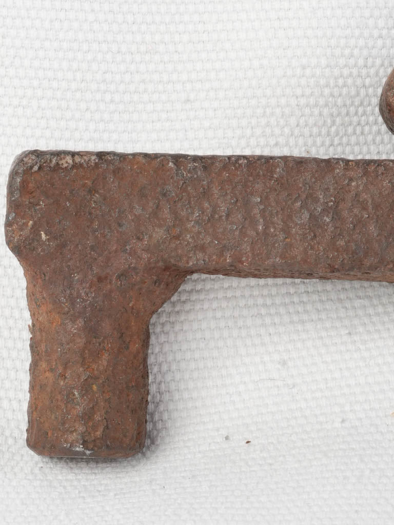 Exceptional 17th-Century Hand-Forged Iron Fireplace Crane w/ Dragon's Head & Scrollwork - 23¾"