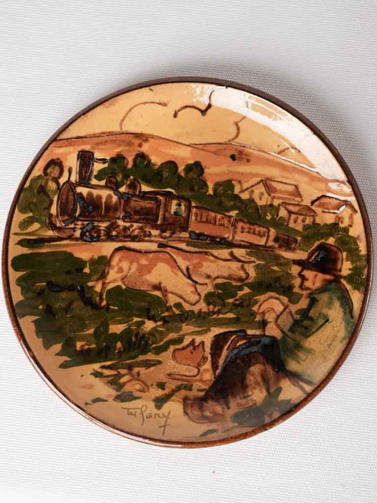 Aged finish Provence souvenir plate