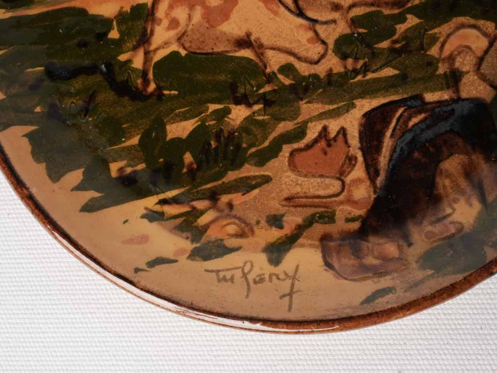 Signed unique Provence ceramic plate