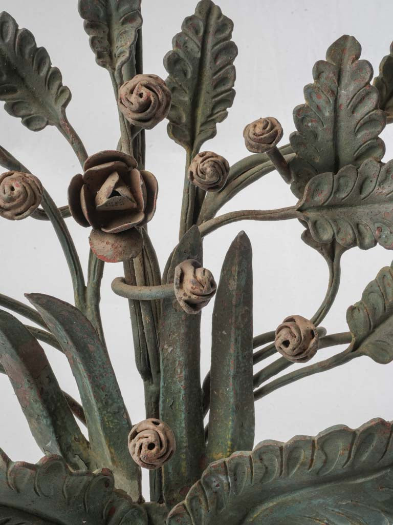 Early 20th-Century French Floral Wrought Iron Three-Candle Sconce - 23¾" x 17"