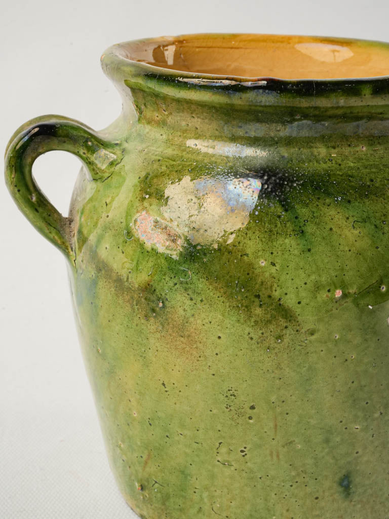 Vintage crafted yellow interior pot