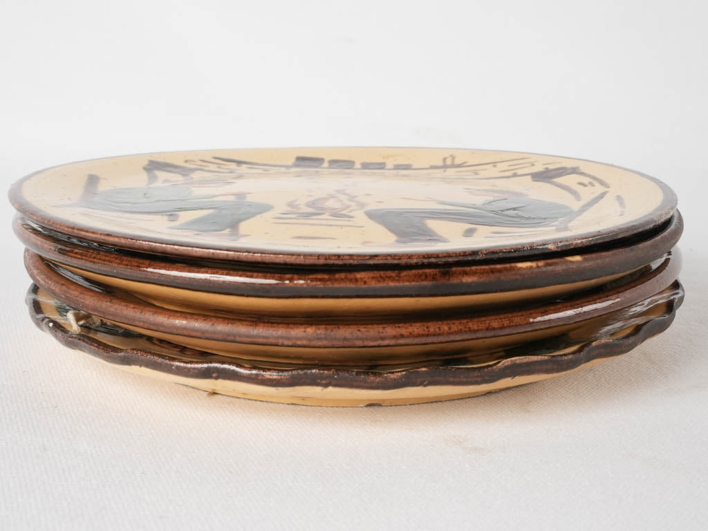 Antique 1980s-signed Provence wall plate