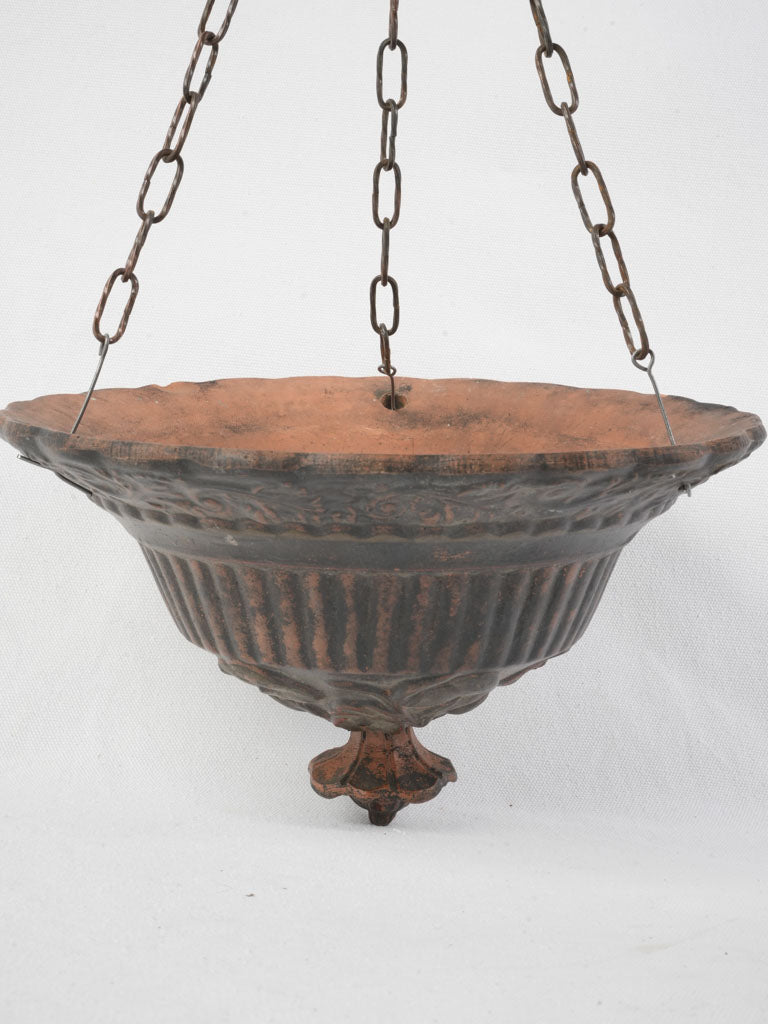 Charming Late 19th Century French Terracotta Hanging Planter-  11¾" x  8¾"
