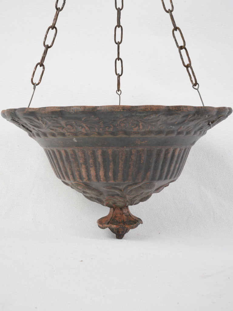 Charming Late 19th Century French Terracotta Hanging Planter-  11¾" x  8¾"