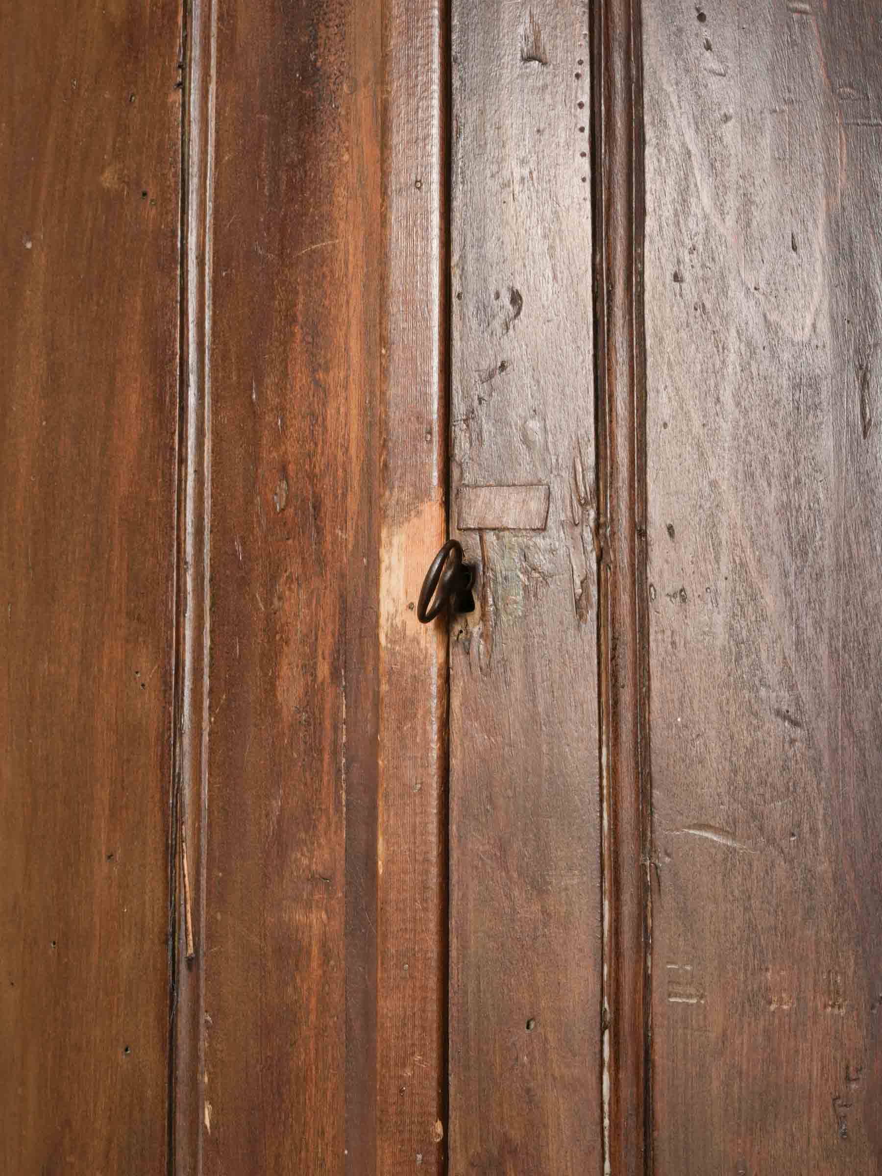Antique French Walnut Corner Cabinet with Bow Front