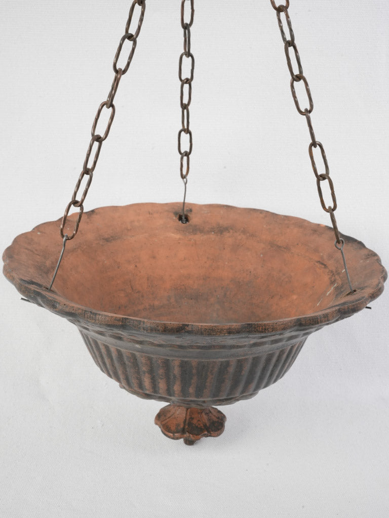 Charming Late 19th Century French Terracotta Hanging Planter-  11¾" x  8¾"