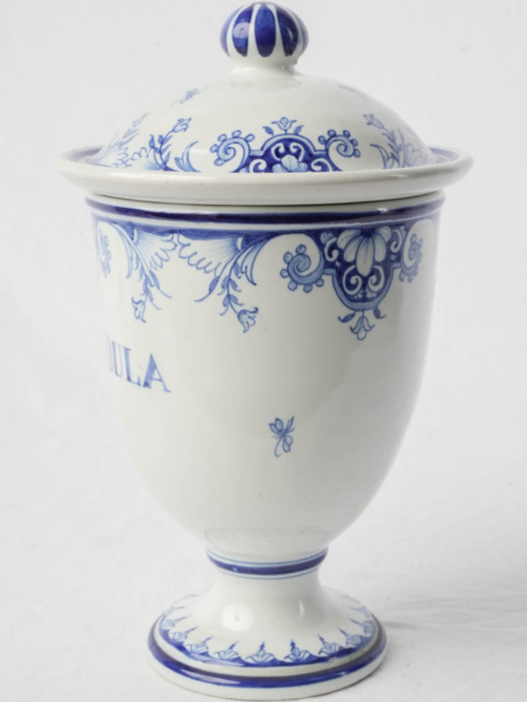 Mid 20th Century French Faience Apothecary Jar - Calendula - 10¼"