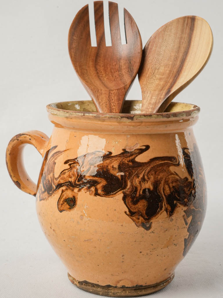 Antique peach-brown glazed mug