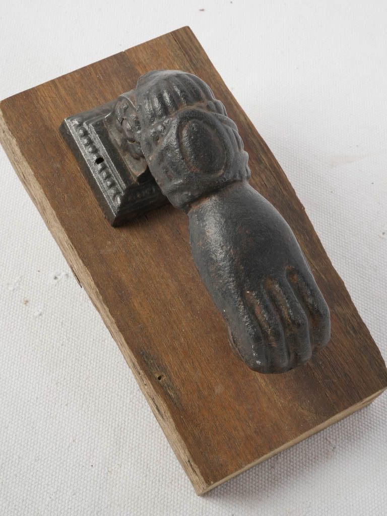 Whimsical Late 19th-Century Fench Cast Iron Hand-shaped Door Knocker - 6"