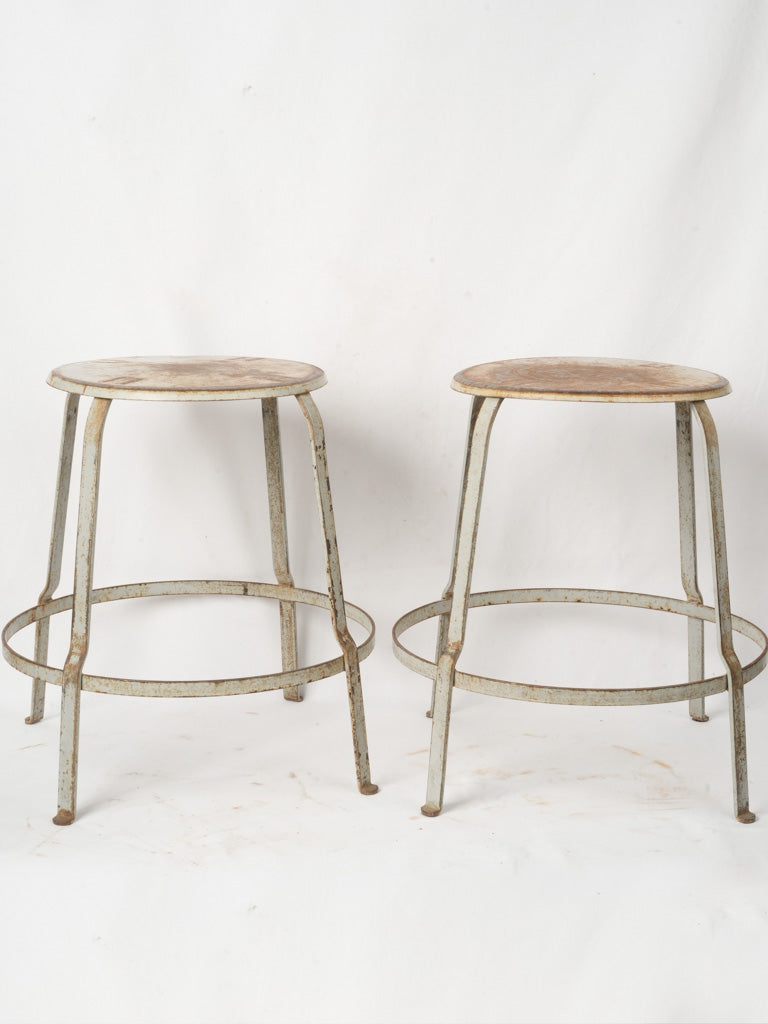 Weathered gray metal seating