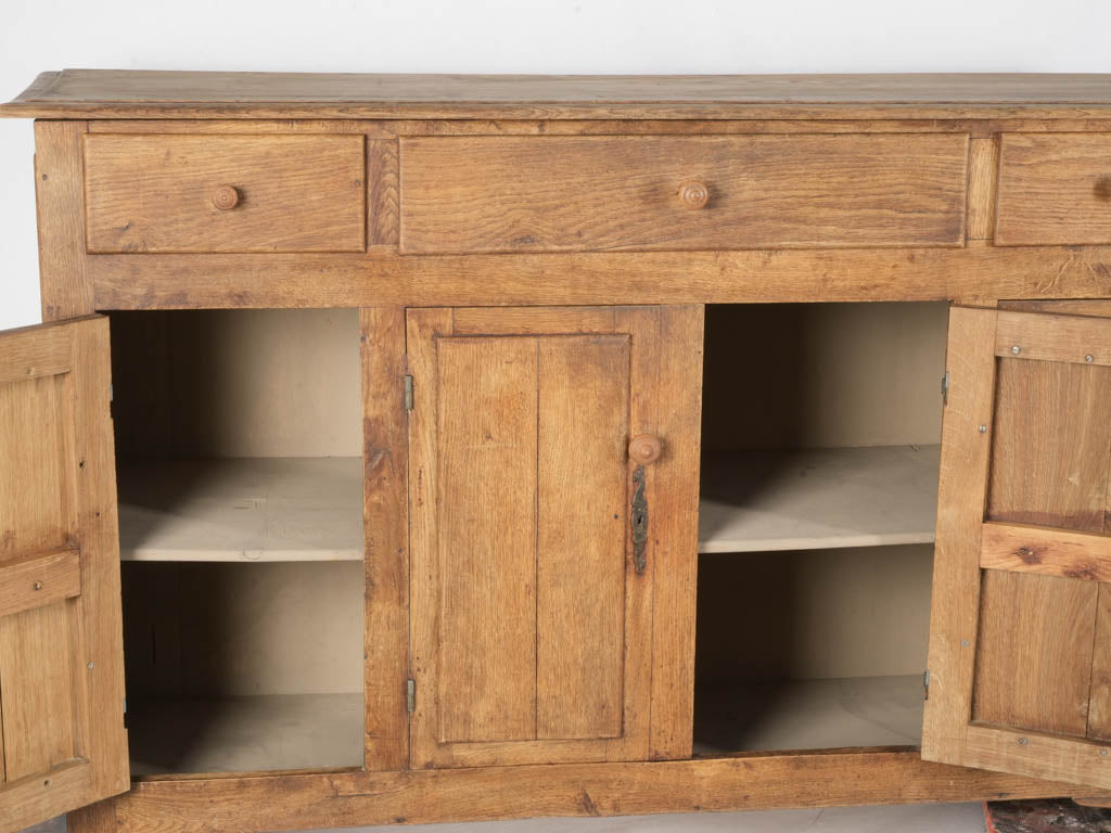 1950s Shallow French Oak Cabinet w/ Warm Patina - 38¼" x 62½"