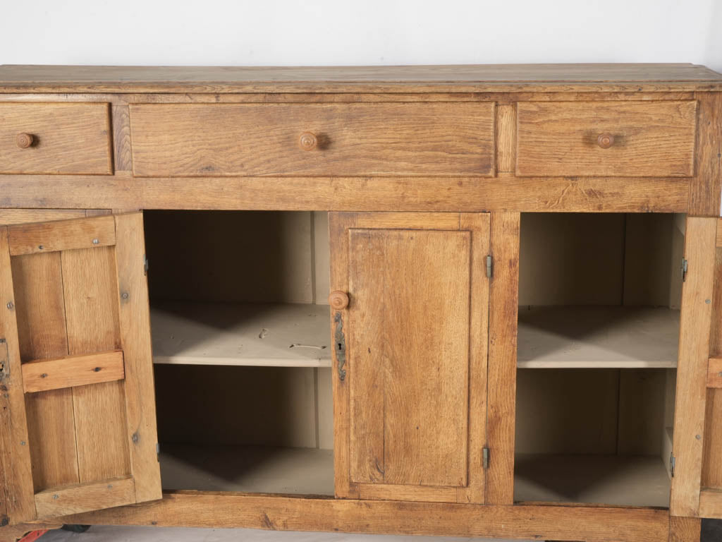 1950s Shallow French Oak Cabinet w/ Warm Patina - 38¼" x 62½"