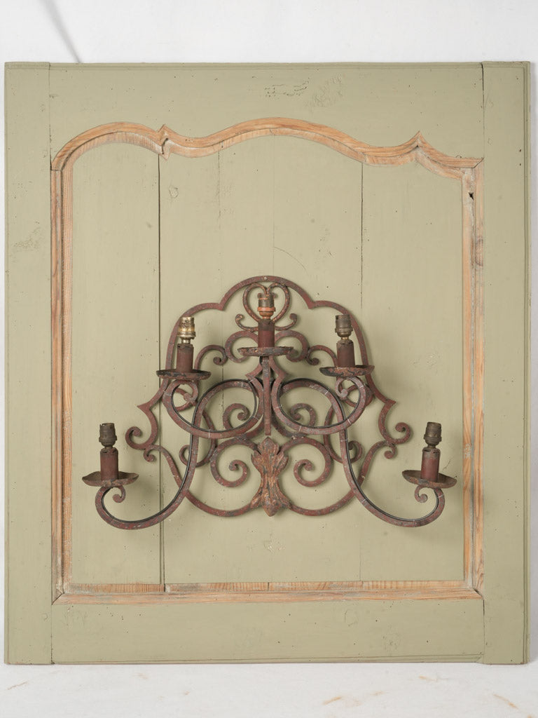 Weathered wooden panel candle holders