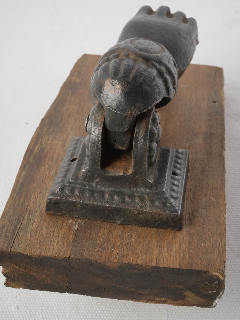 Whimsical Late 19th-Century Fench Cast Iron Hand-shaped Door Knocker - 6"