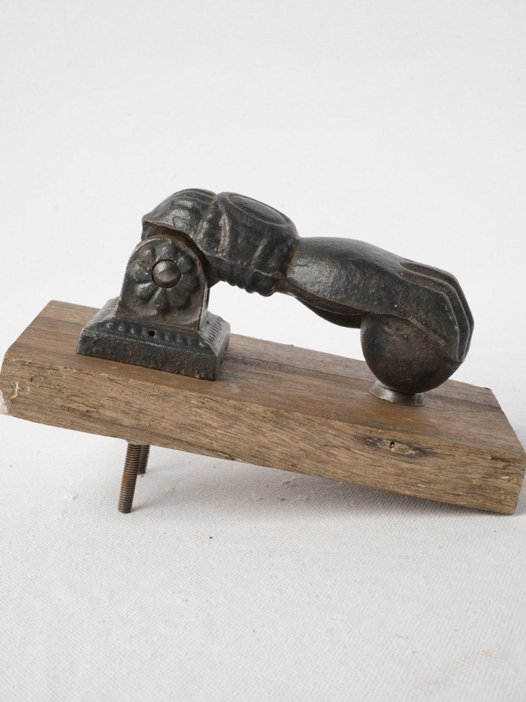 Whimsical Late 19th-Century Fench Cast Iron Hand-shaped Door Knocker - 6"