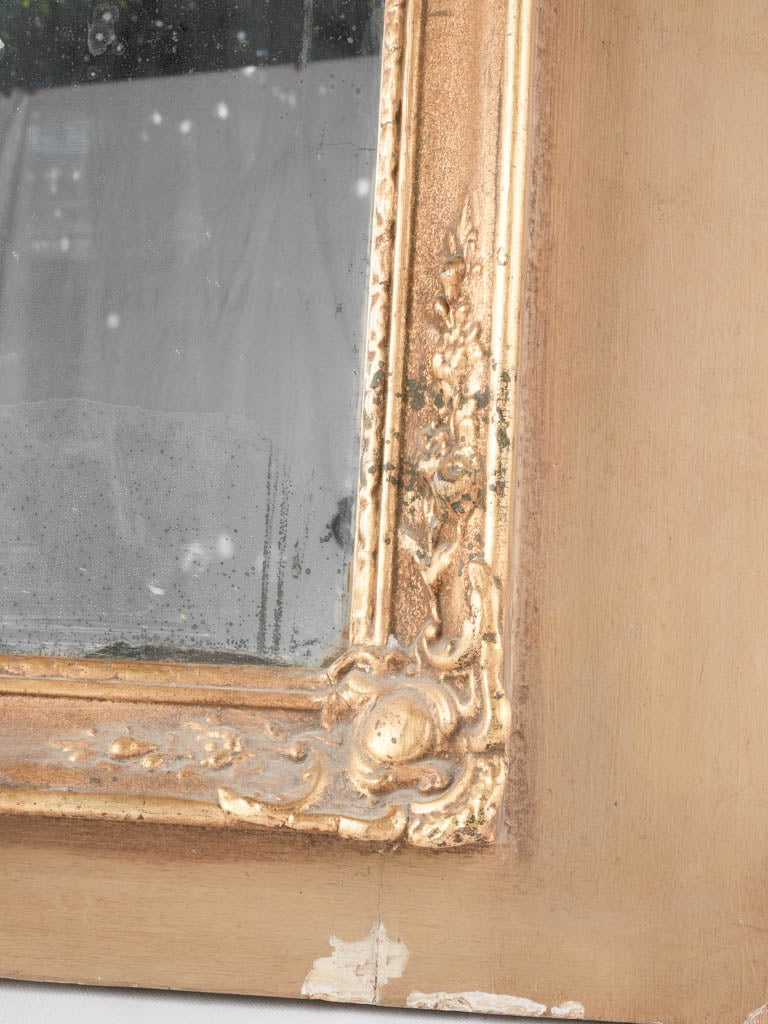 Regal gold ornamental trumeau mirror
