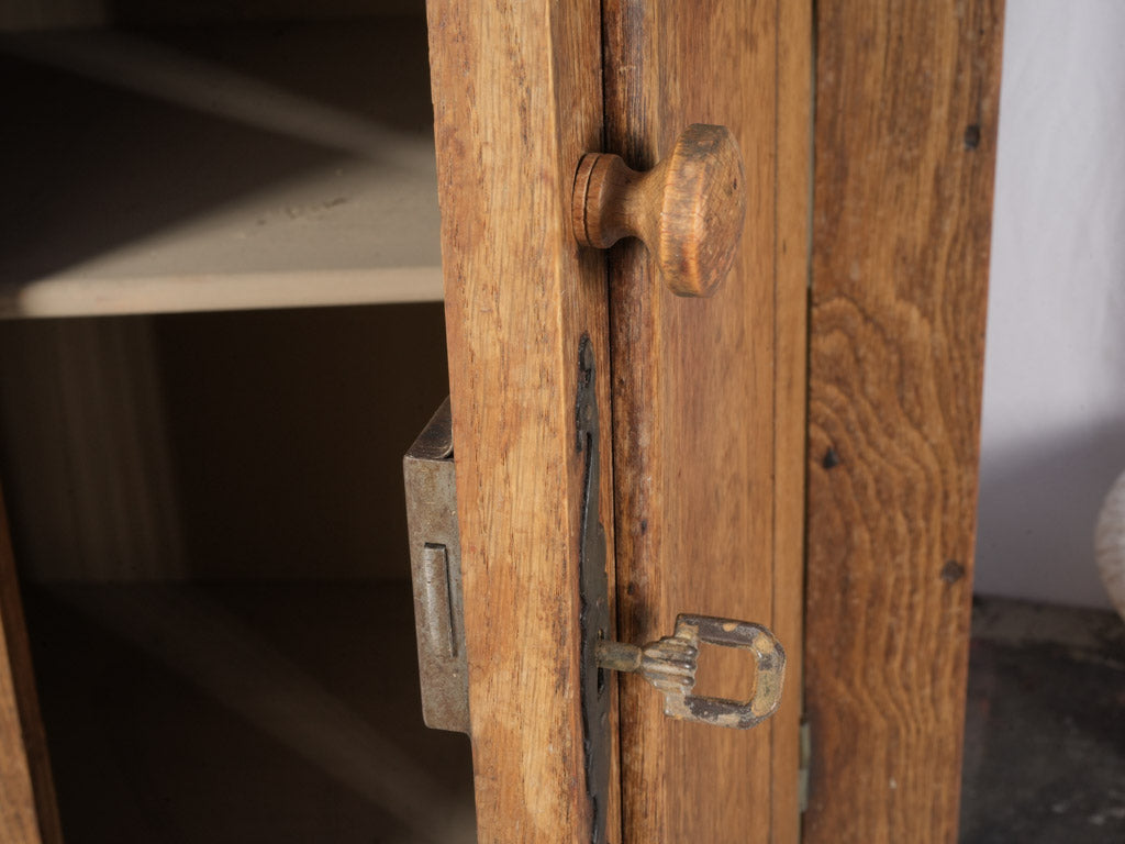 1950s Shallow French Oak Cabinet w/ Warm Patina - 38¼" x 62½"