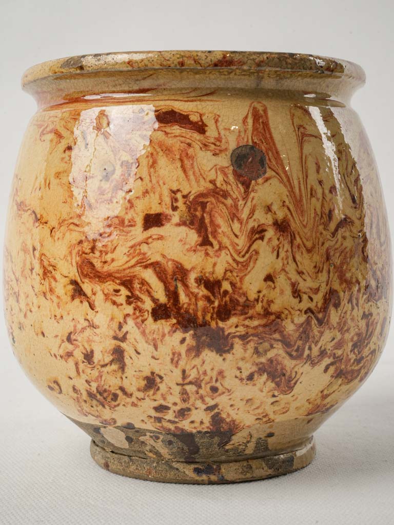 Vintage jaspe glazed vessel