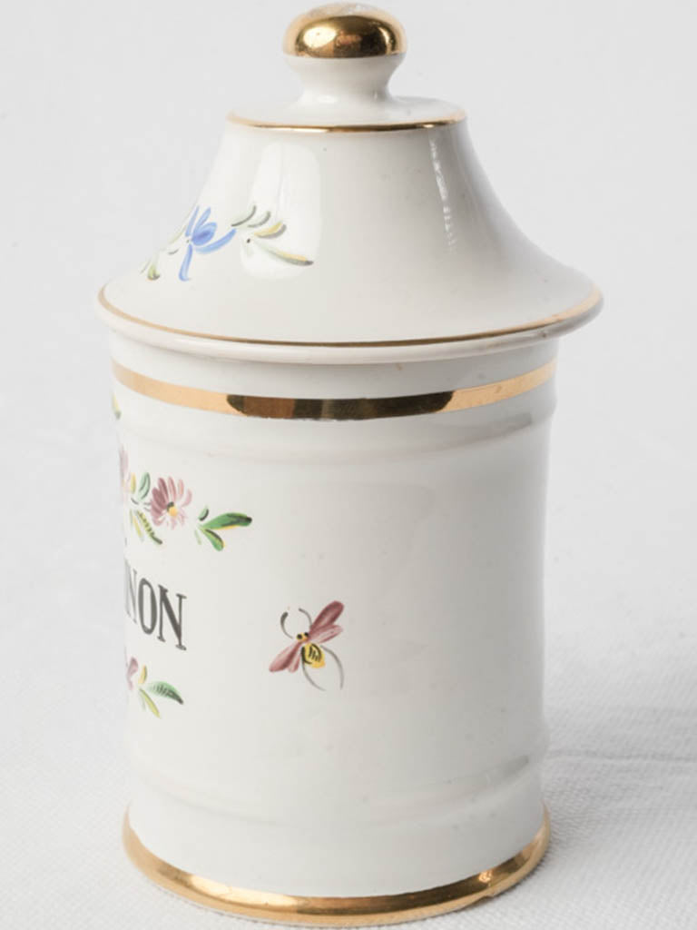 Polychrome floral ceramic container