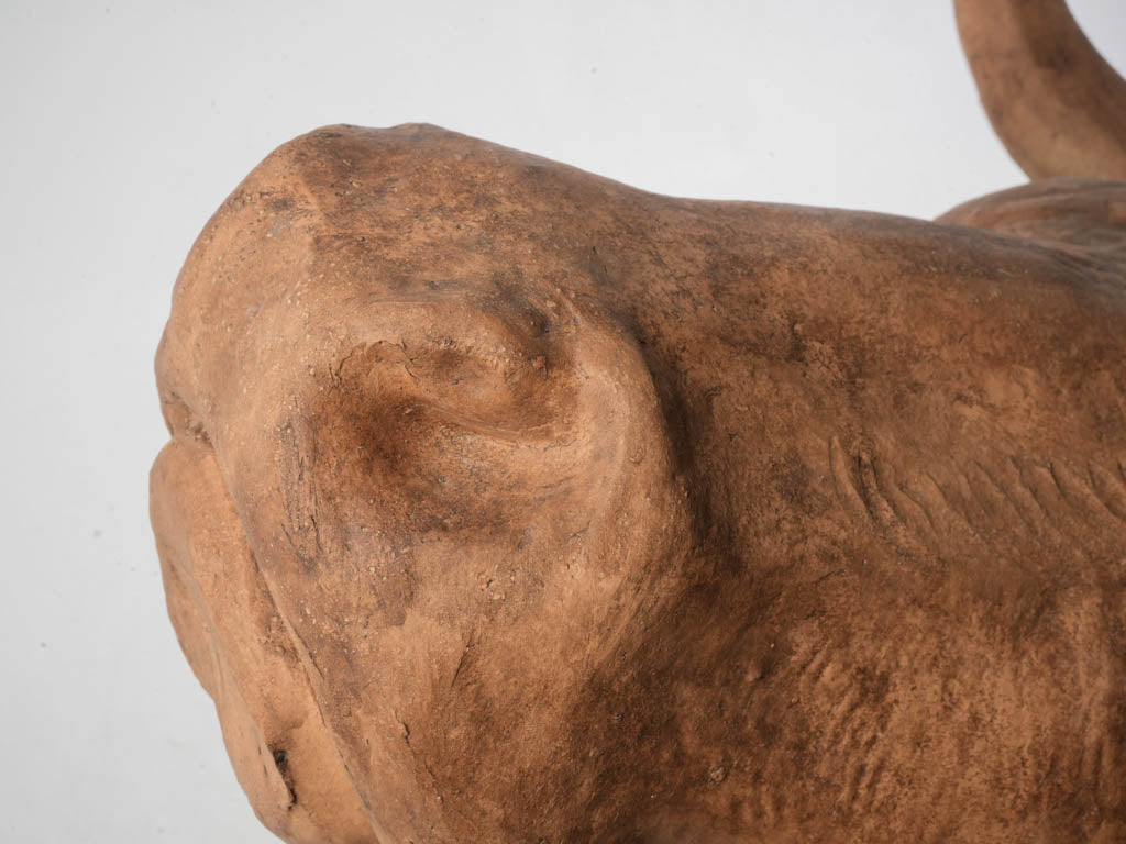 Superb Late 19th-Early 20th Century French Terracotta Bull Head Sculpture - 23¾"