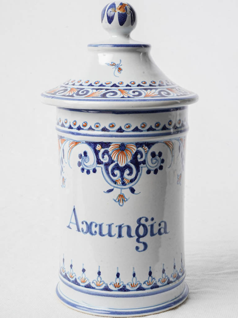 Mid-20th-Century Léon Warin Decorative Apothecary Jar “Axungia” - 8¾"
