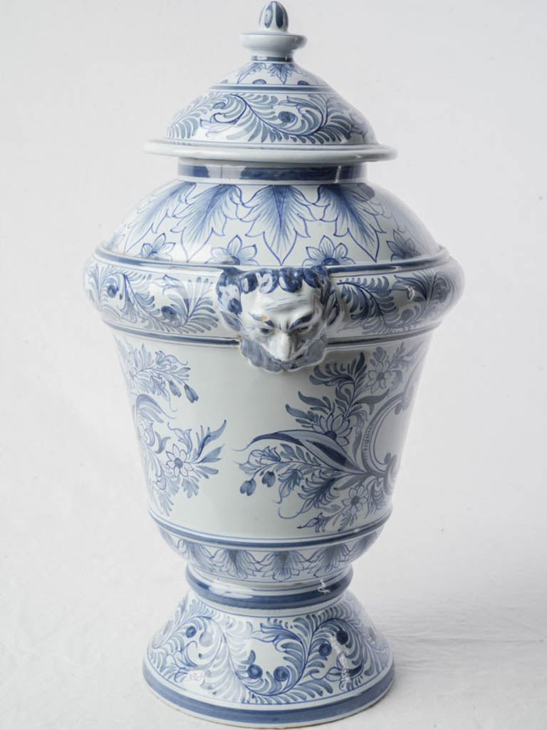 Richly painted antique pharmacy urn