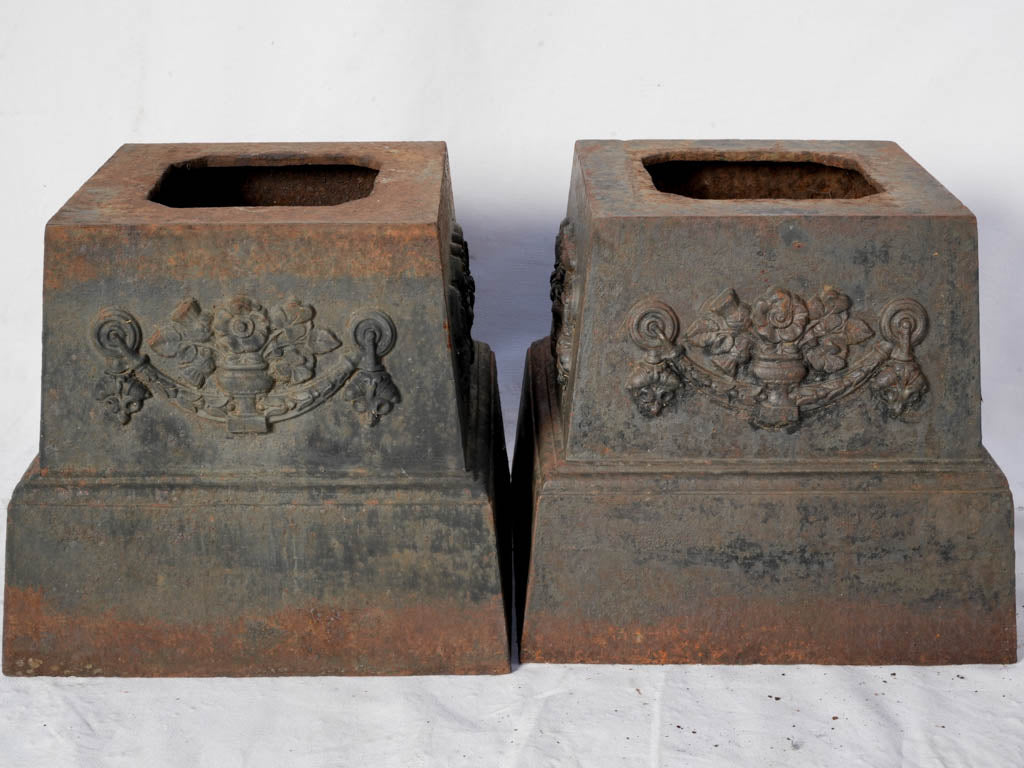 Pair of Late 19th Century French Cast-Iron Neoclassical Garden Pedestals - 14¼"