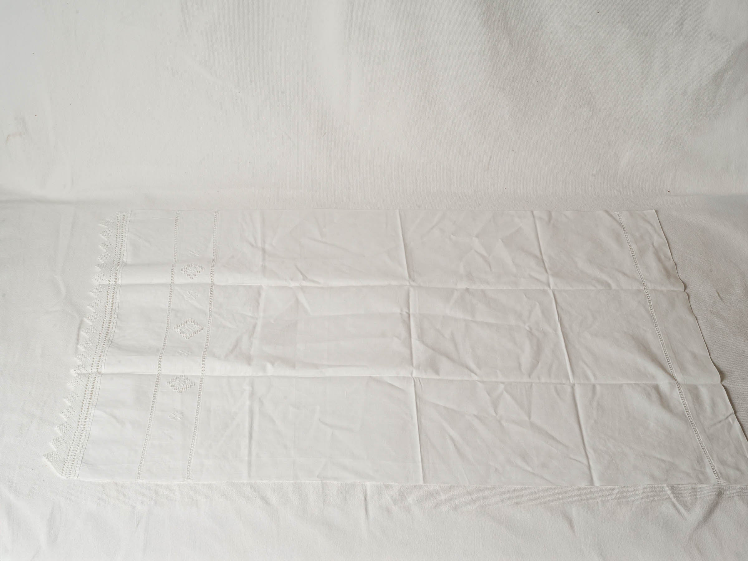 French Cotton Curtain with Hemstitching for Small Window 41¾" x 27¼"