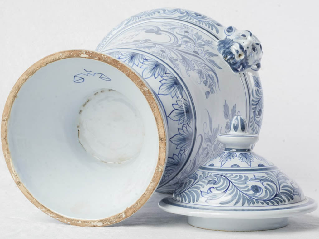 Soft white cobalt-painted apothecary jar